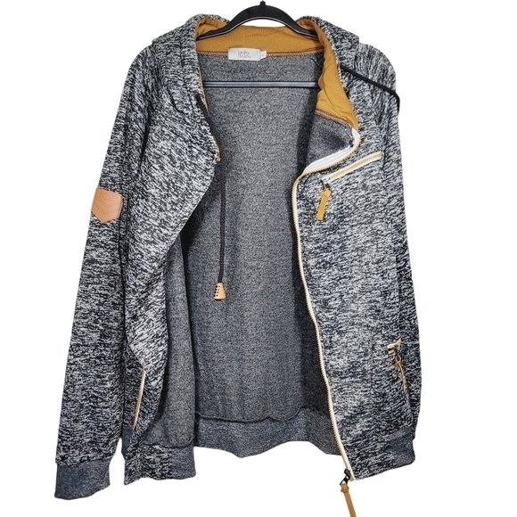 Men's Hooded Asymmetrical Zip Up Jacket - Picture 2 of 3